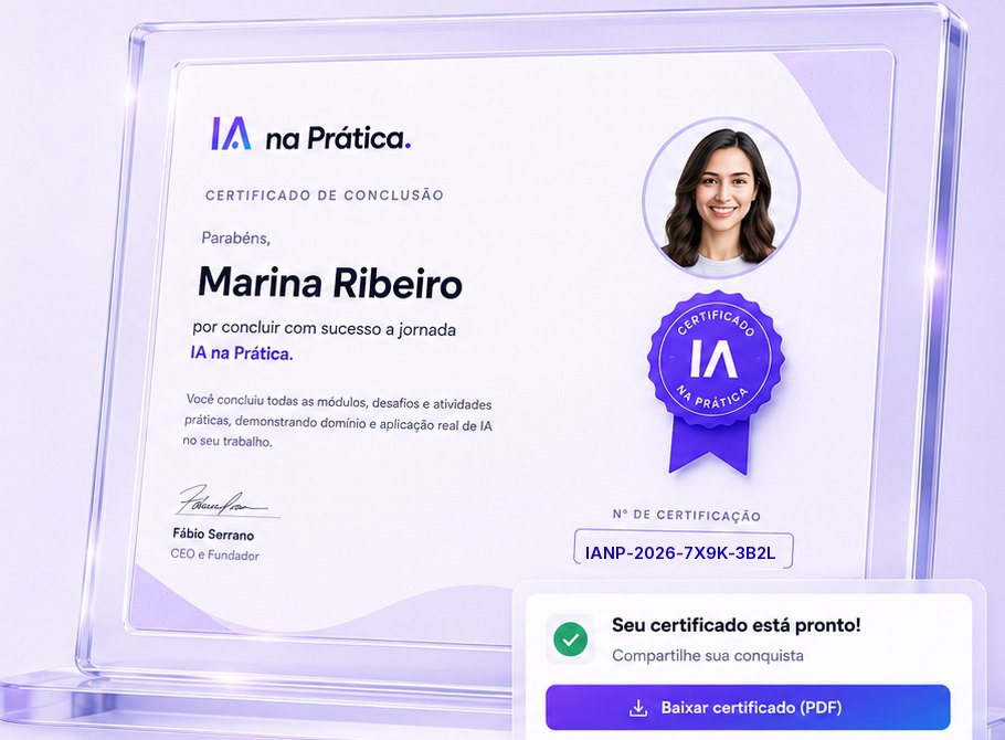Certificado de conclusão com foto e número de verificação